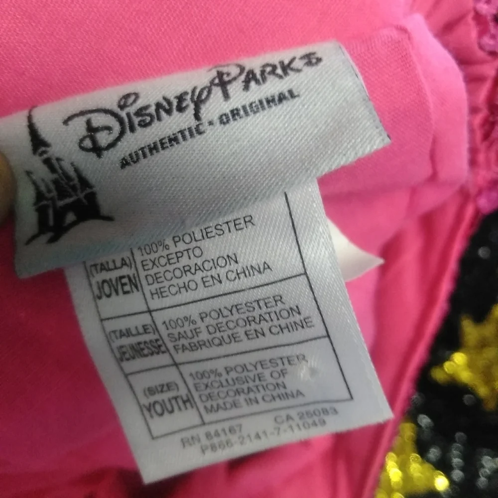Disney Parks Mickey Minnie Mouse Sequin Embellished Pink Gold Ornate Cap Hat